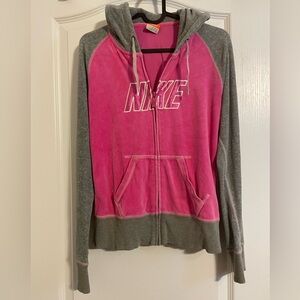Nike Fuchsia and Charcoal Zip Up Hoodie